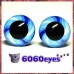1 Pair Blue Swirly Hand Painted Safety Eyes Plastic eyes